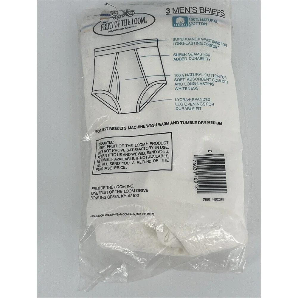 Vtg 2 NOS 1980s Fruit of The Loom Men's Medium 34-36 Briefs 3-Packs Sealed